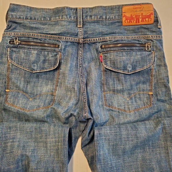 Rare Levi's Red Collection Jeans Distressed Zippered Pockets 34 X 30 - Picture 5 of 11